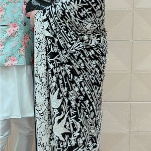 Parsi gara black saree original hand work